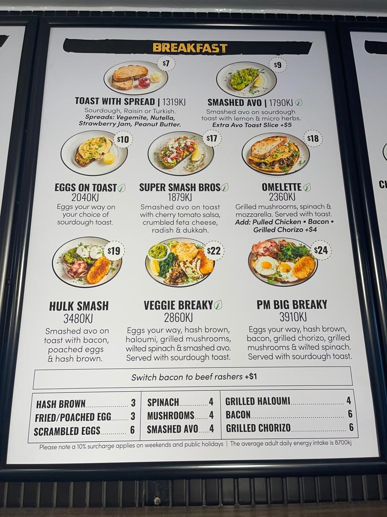 Piccolo Me Auburn menu board
