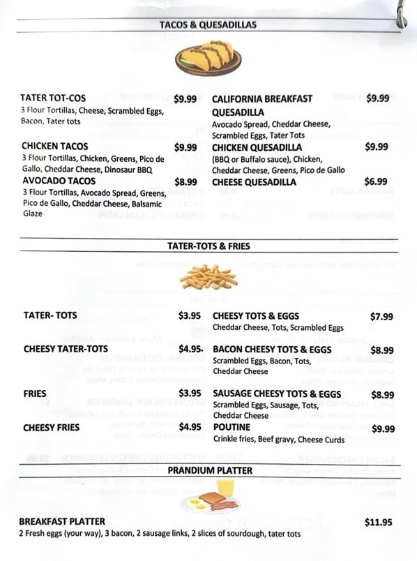 Prandium Cortland menu board
