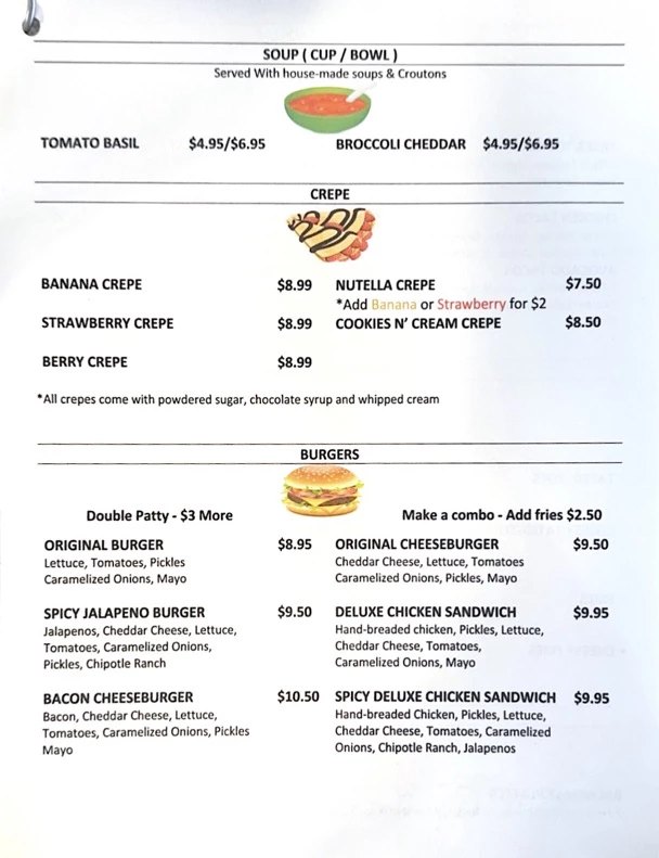 Prandium Cortland menu board