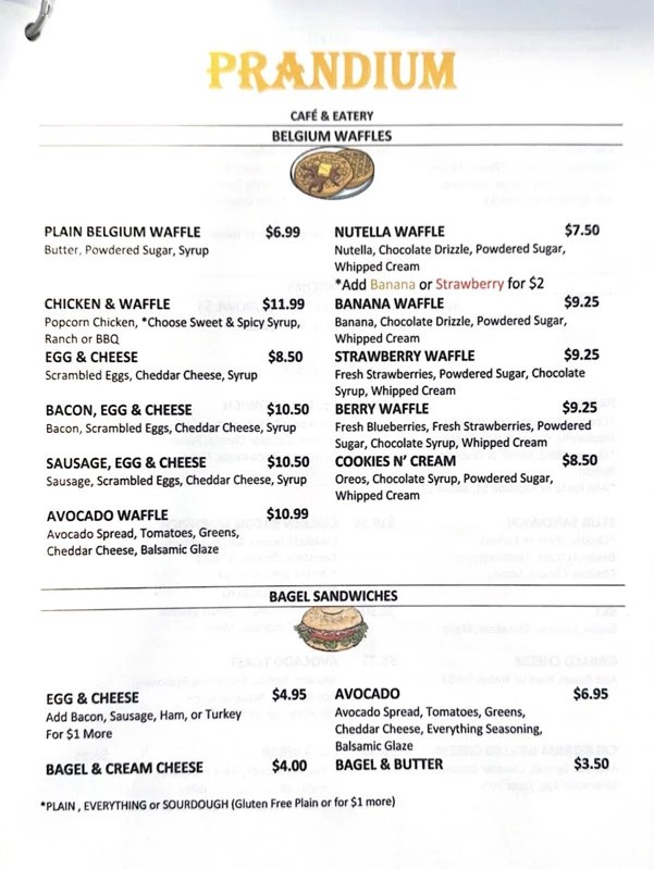 Prandium Cortland menu board