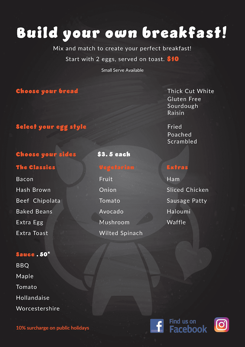 Beasty Beans Cafe menu board