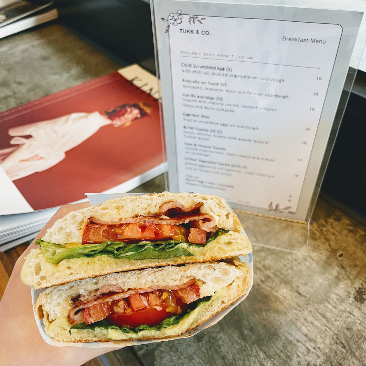 Tukk and Co menu board