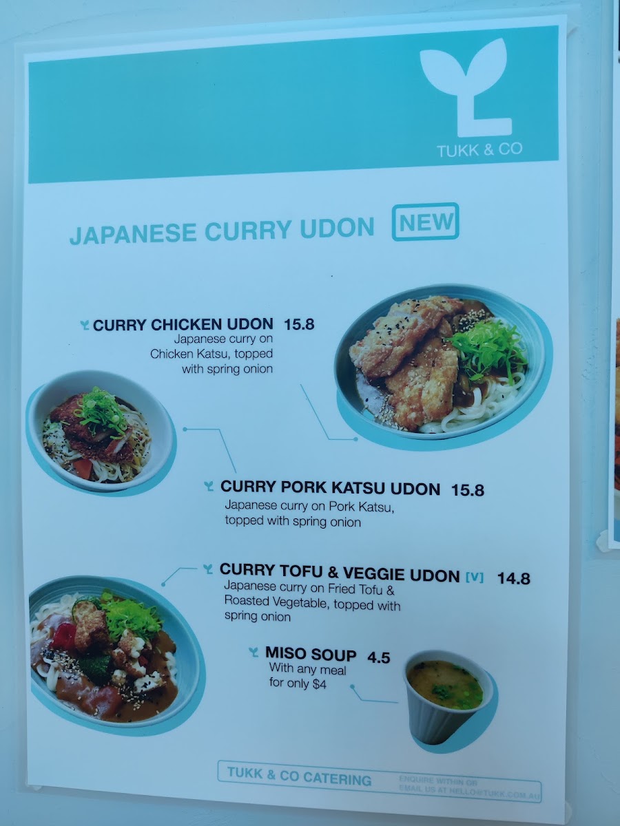 Tukk and Co menu board