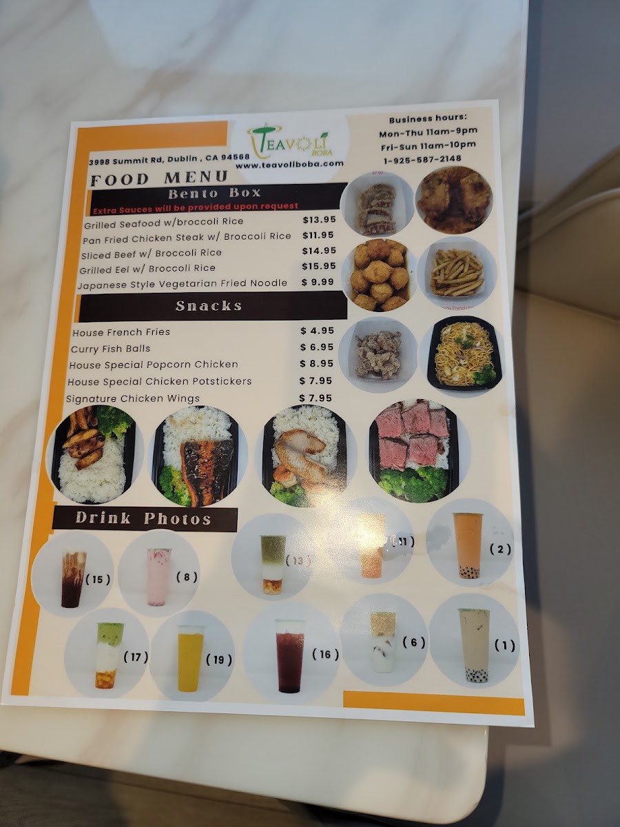 Teavoli Boba menu board