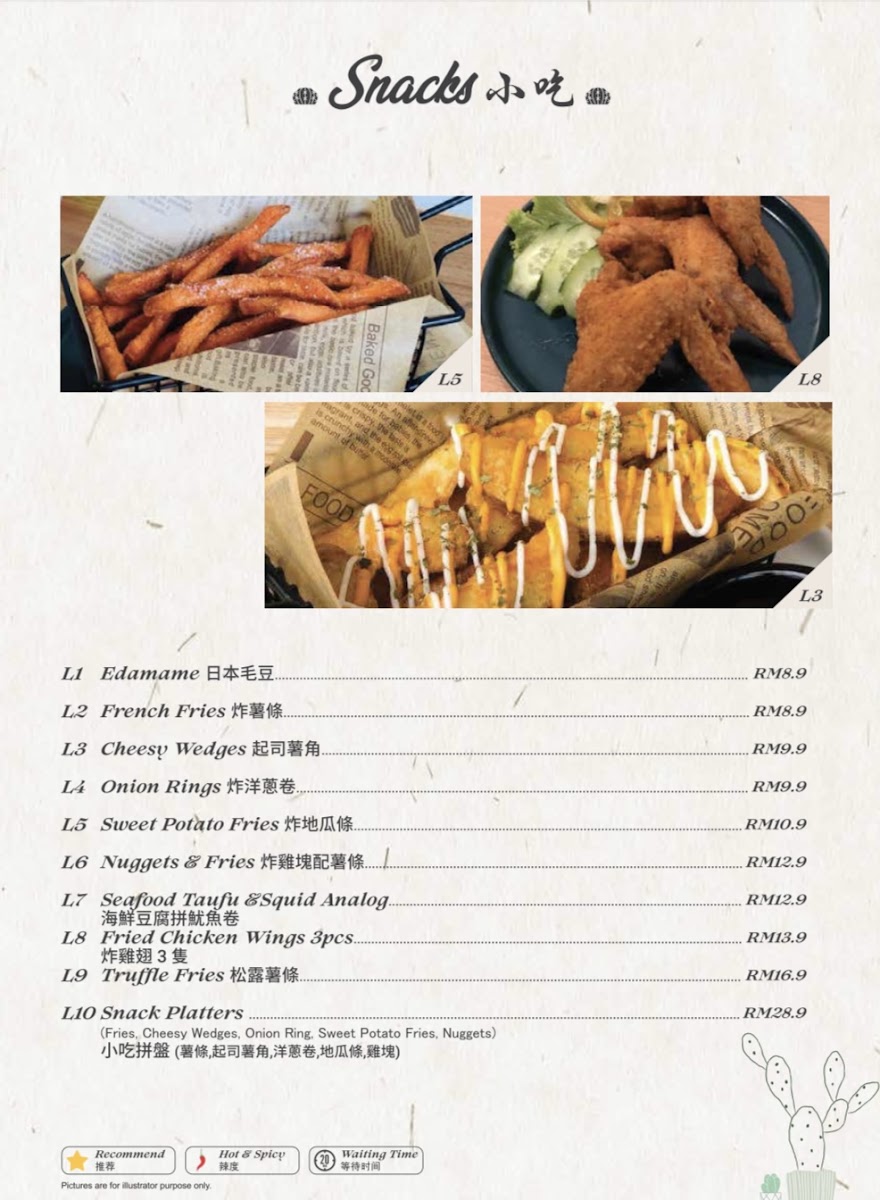 CACTISSERT CAFE menu board