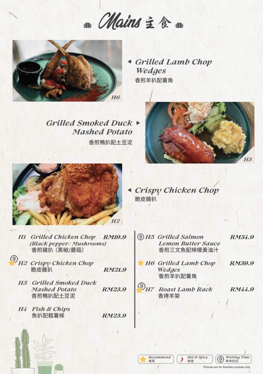 CACTISSERT CAFE menu board