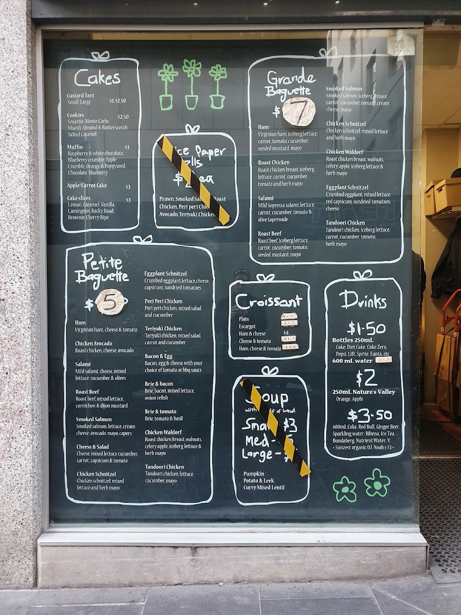 B3 Cafe menu board