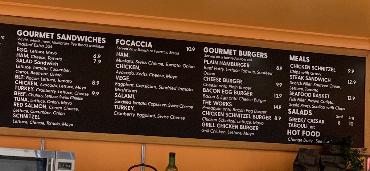 Chai Coffee menu board