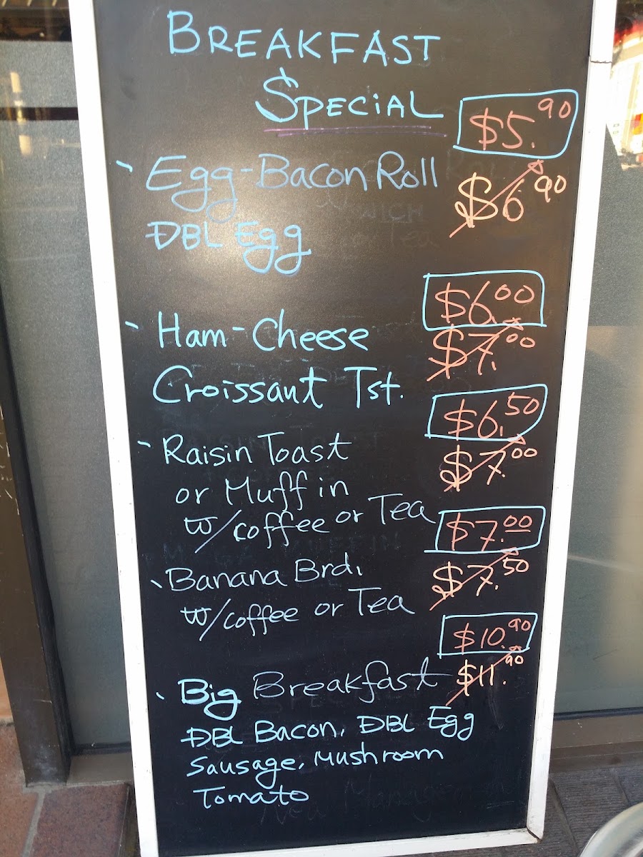 Chai Coffee menu board