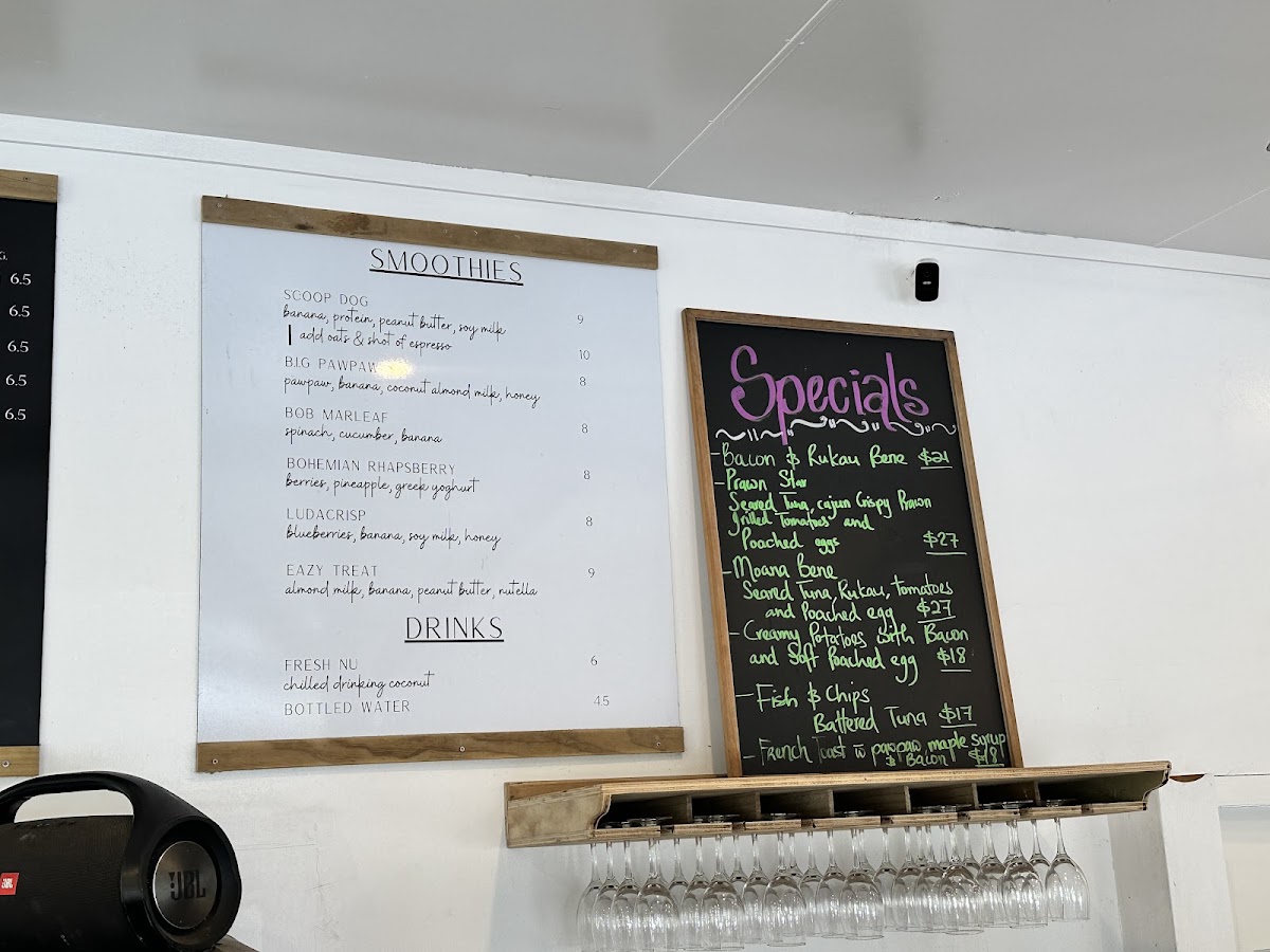 Soul Cafe & Barber menu board