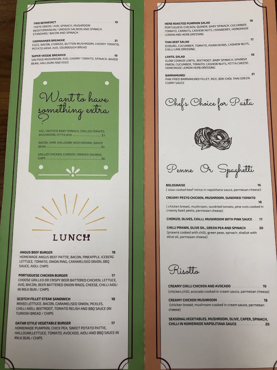 Badmanner menu board