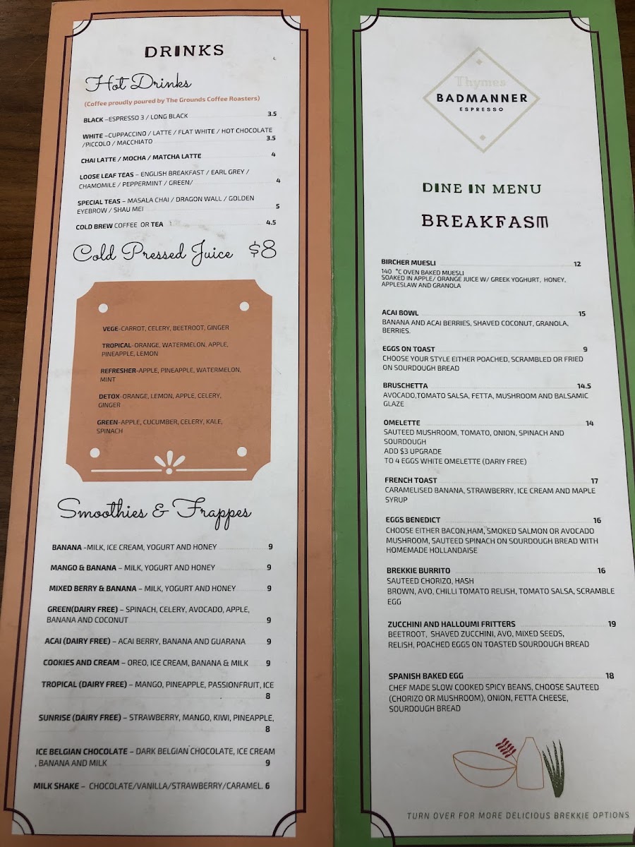 Badmanner menu board