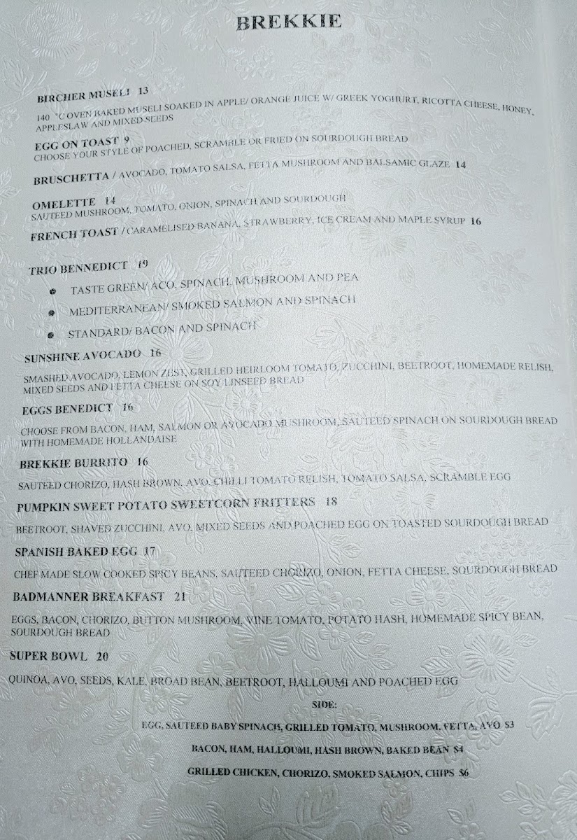 Badmanner menu board