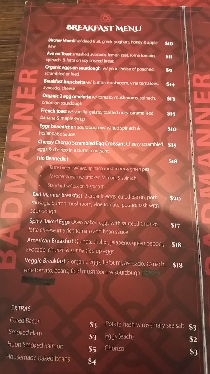 Badmanner menu board