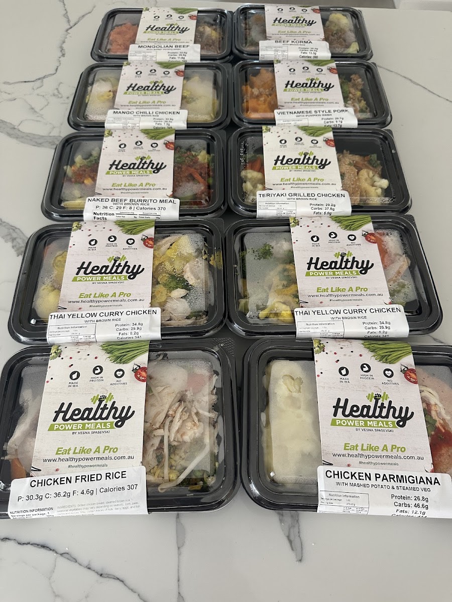 Healthy Power Meals menu board