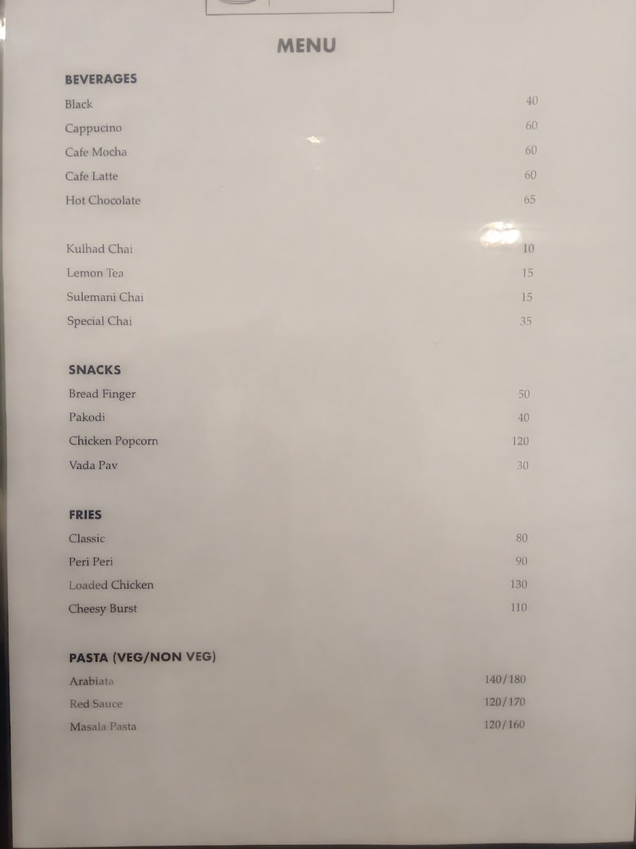 The Artist Block Cafe menu board