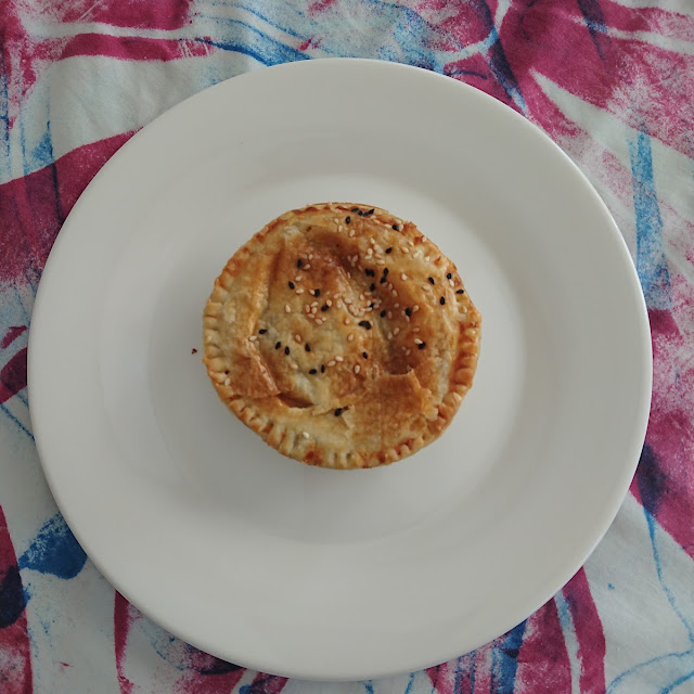 Mince and Cheese Pie with Taro Leaves