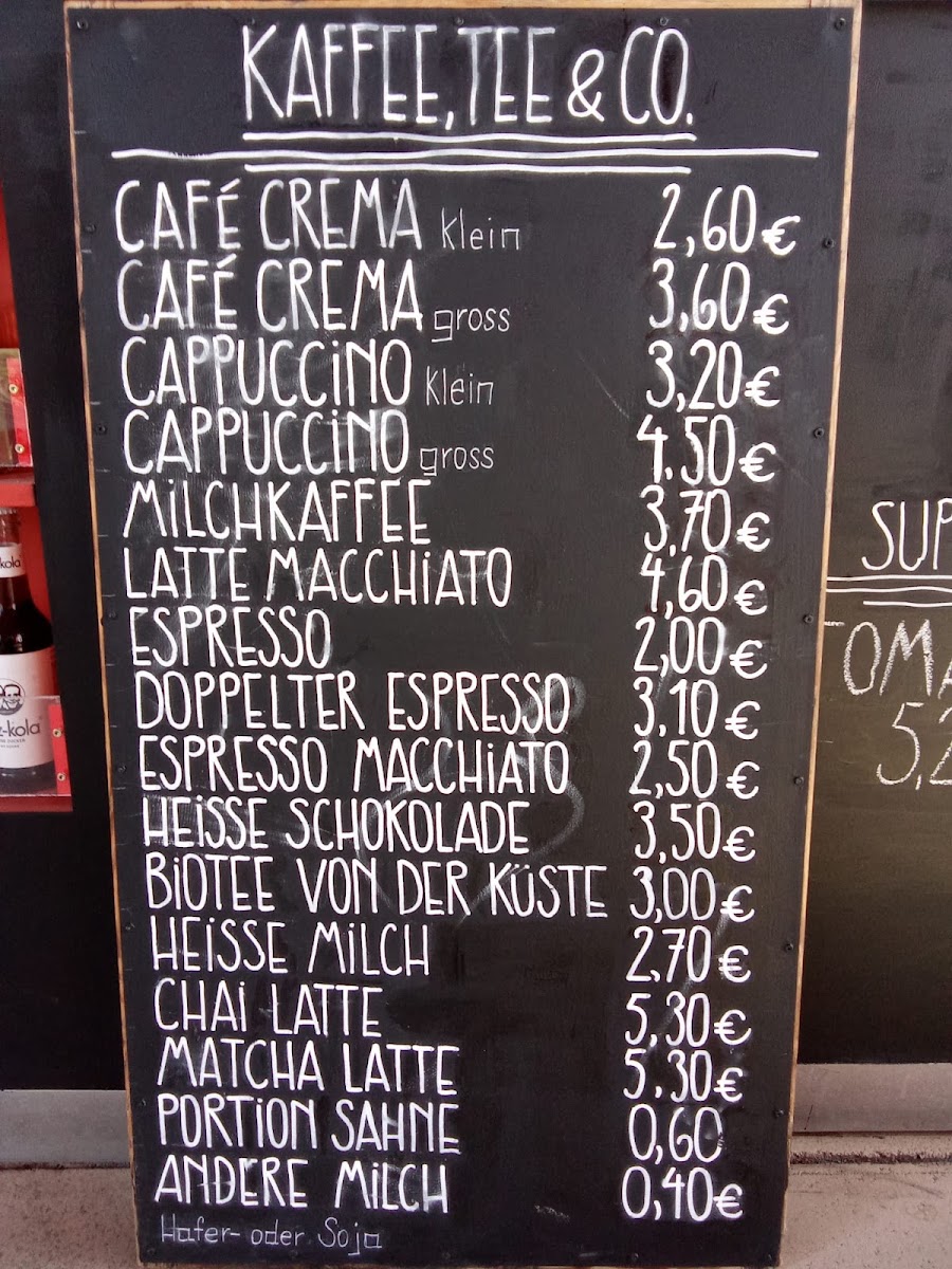 Ufercafé menu board