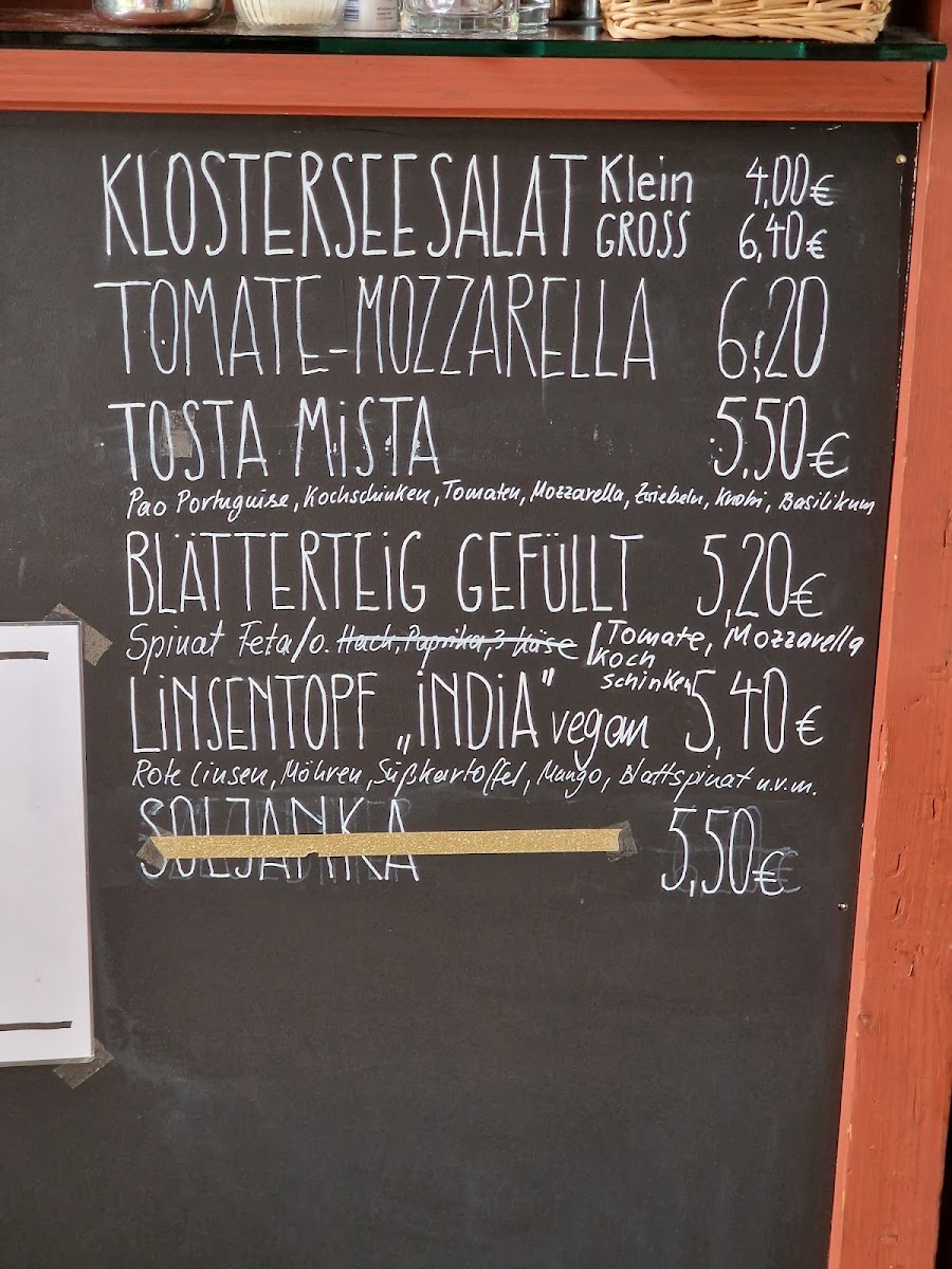 Ufercafé menu board
