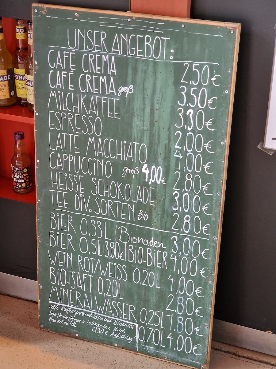 Ufercafé menu board