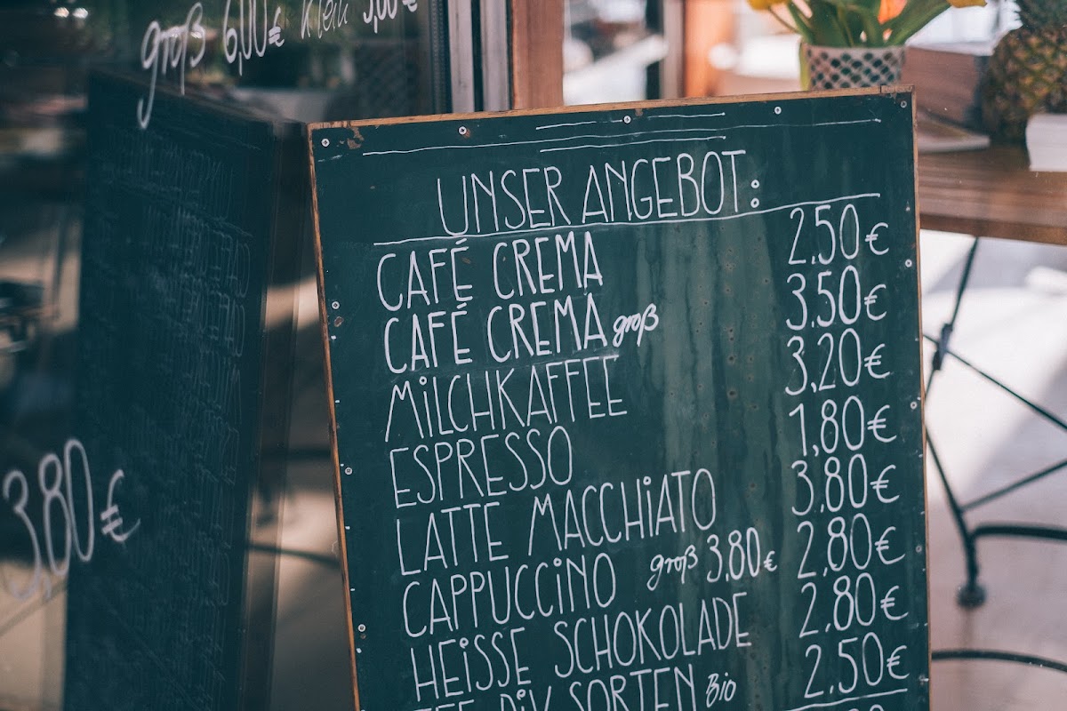 Ufercafé menu board
