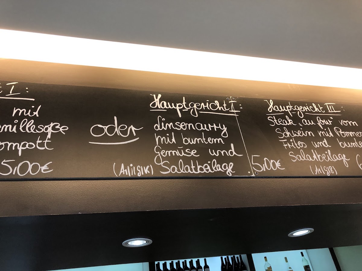 Die Kantine am Rathaus menu board