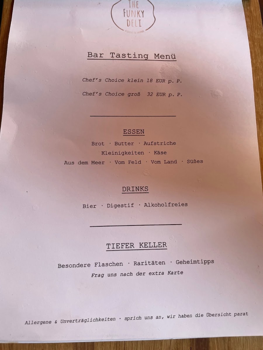 The funky Deli menu board