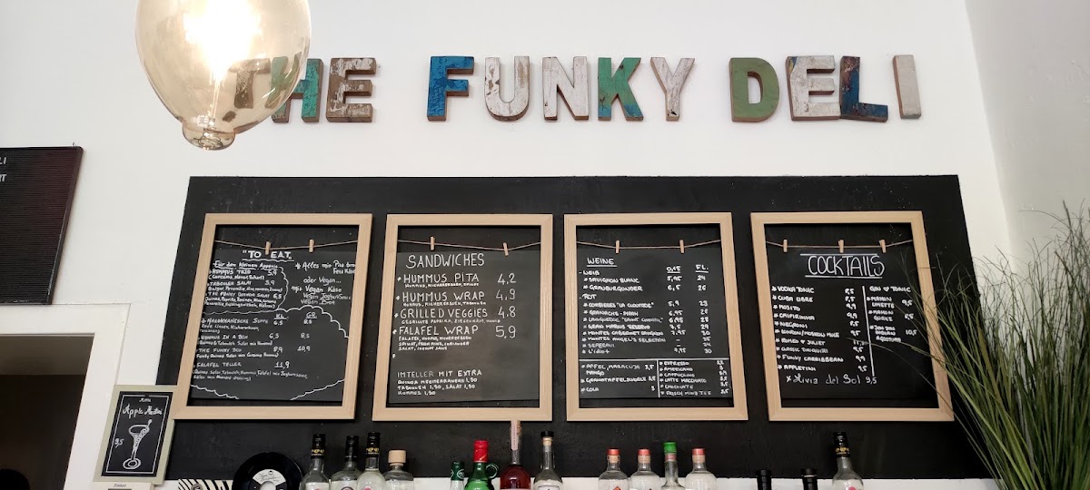 The funky Deli menu board