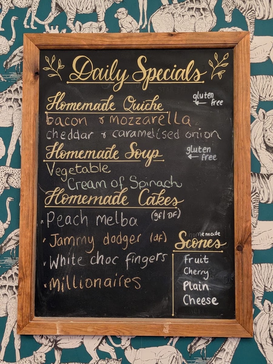 Lion House Tearoom menu board