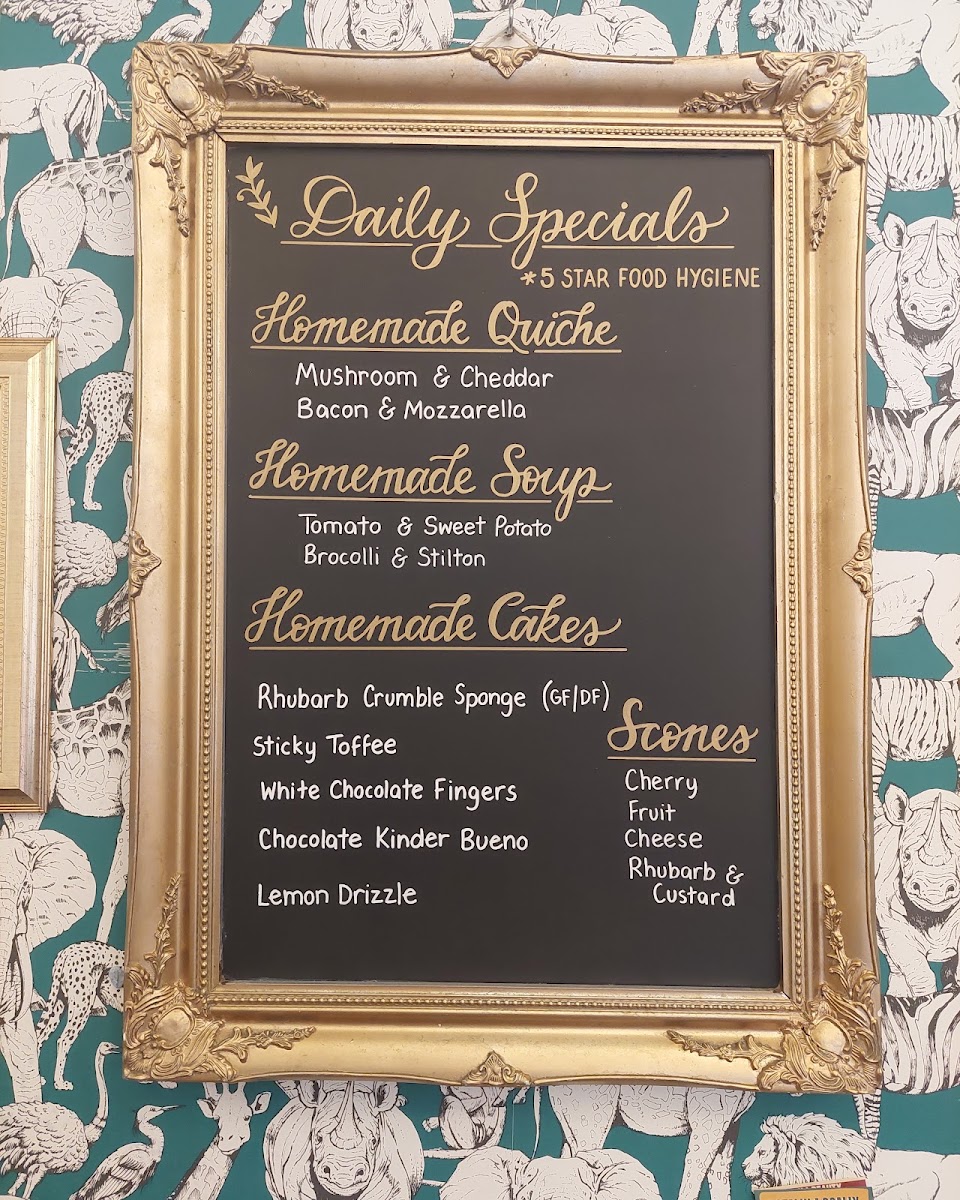 Lion House Tearoom menu board
