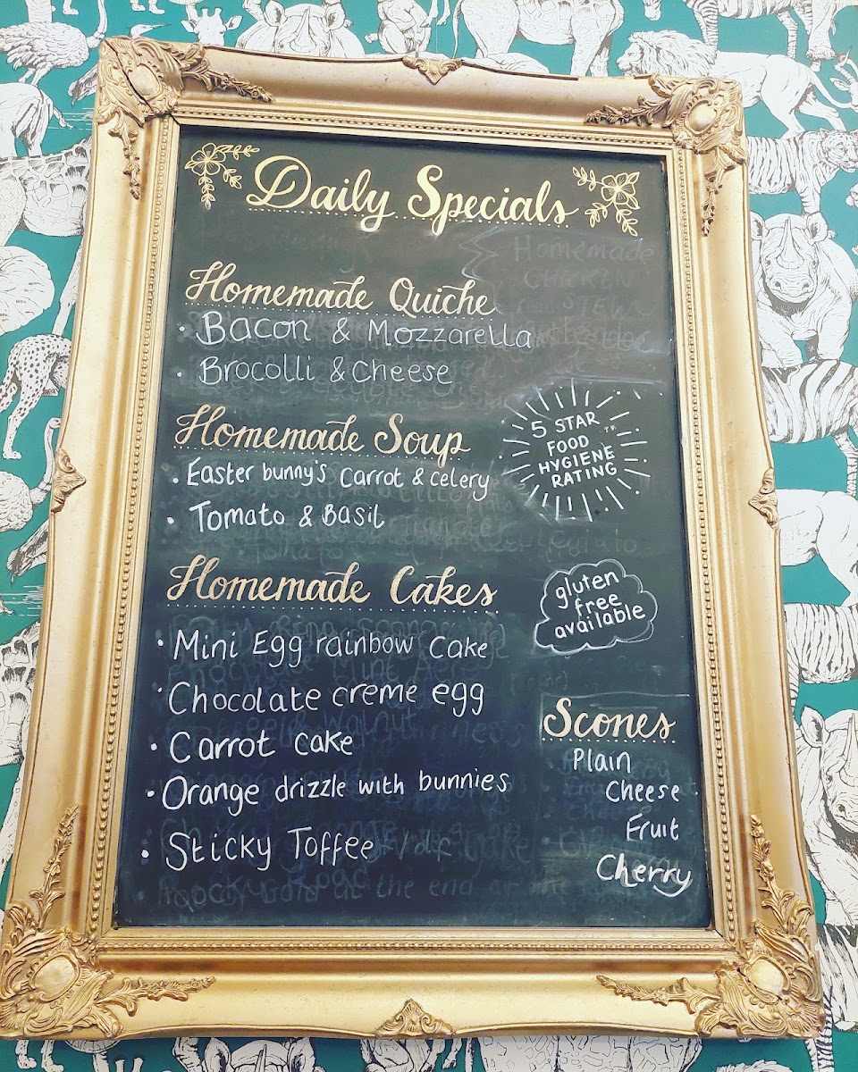 Lion House Tearoom menu board