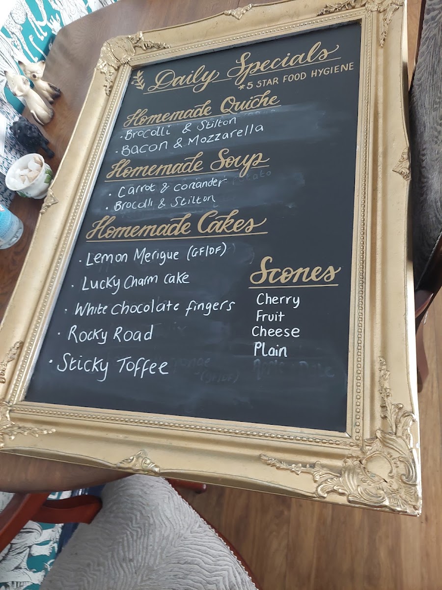 Lion House Tearoom menu board