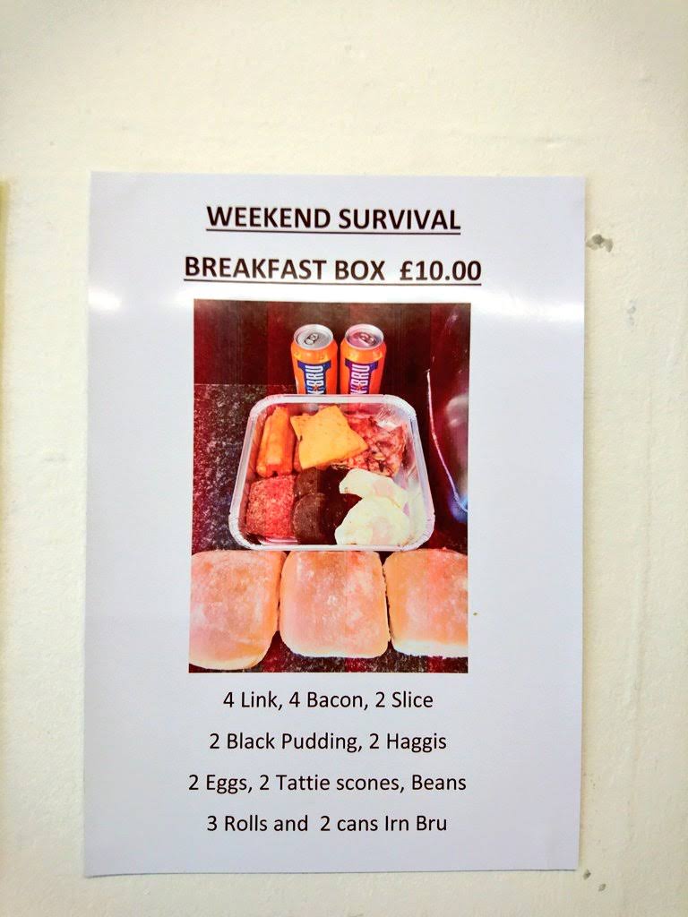 The Gilmerton Bridge Cafe Ltd menu board
