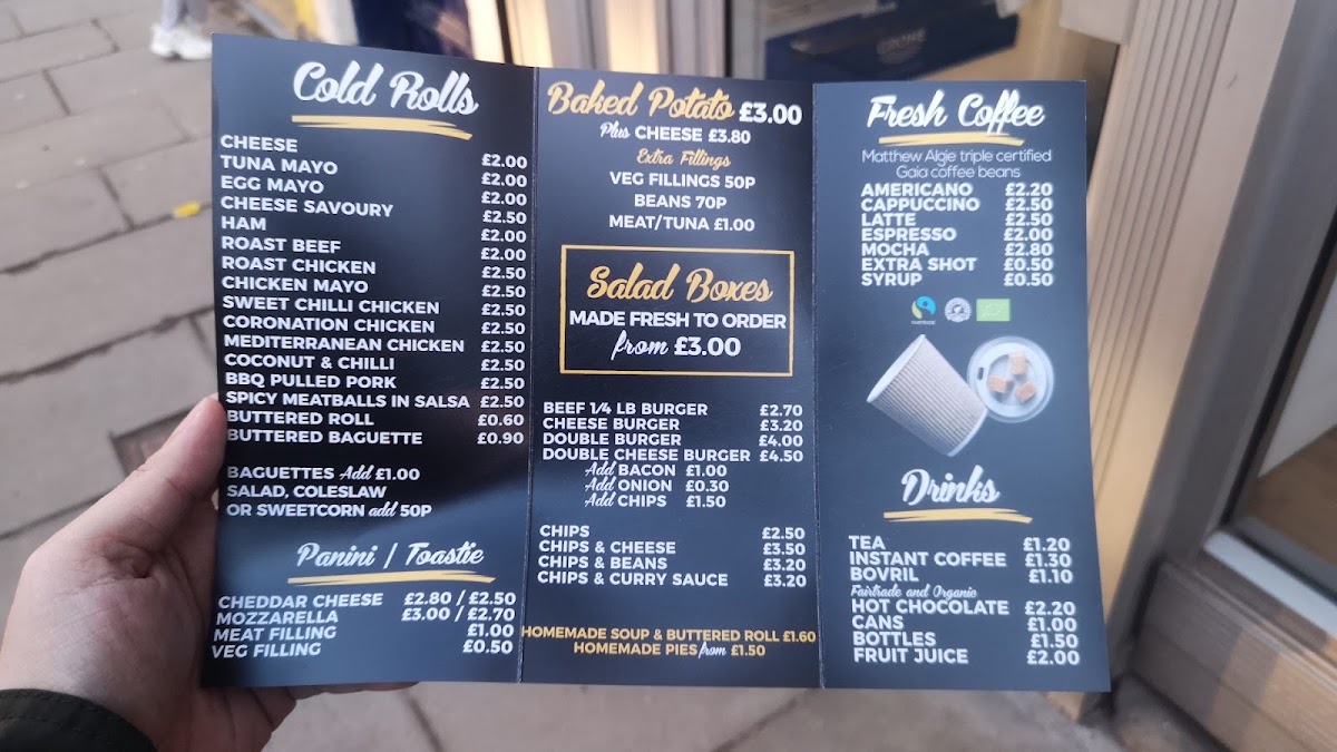 On a Roll menu board