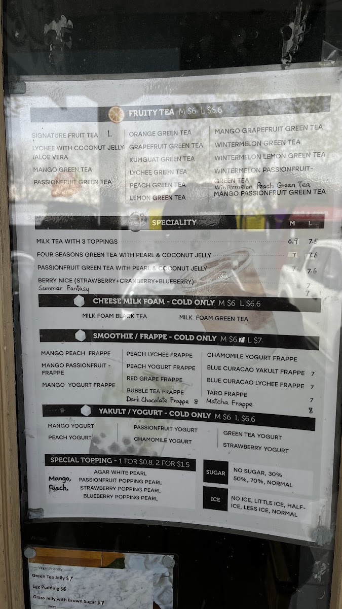 Nor Tea 找茶 menu board