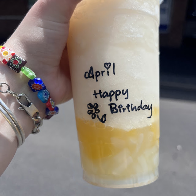 Peach and Lychee Frappe with Coconut Jelly