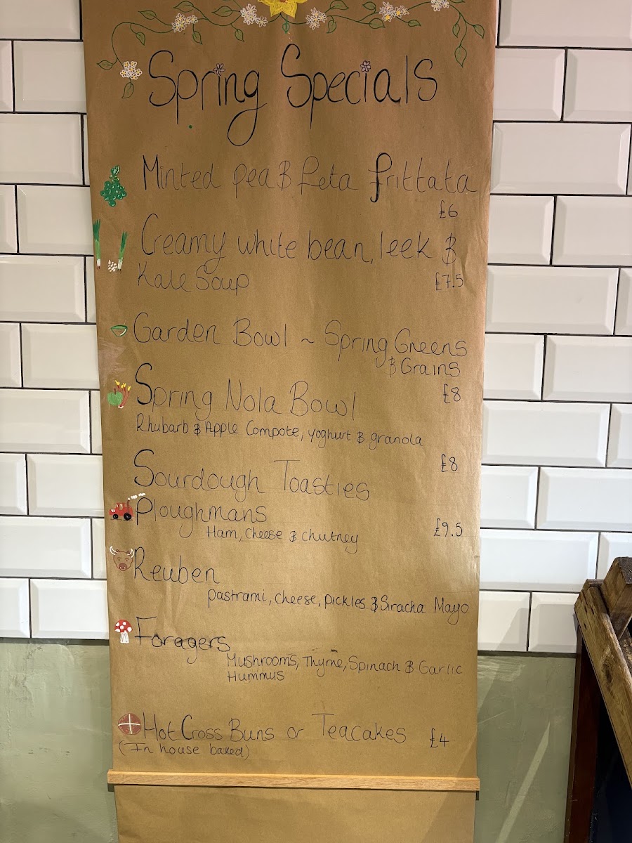 The Pennycress menu board