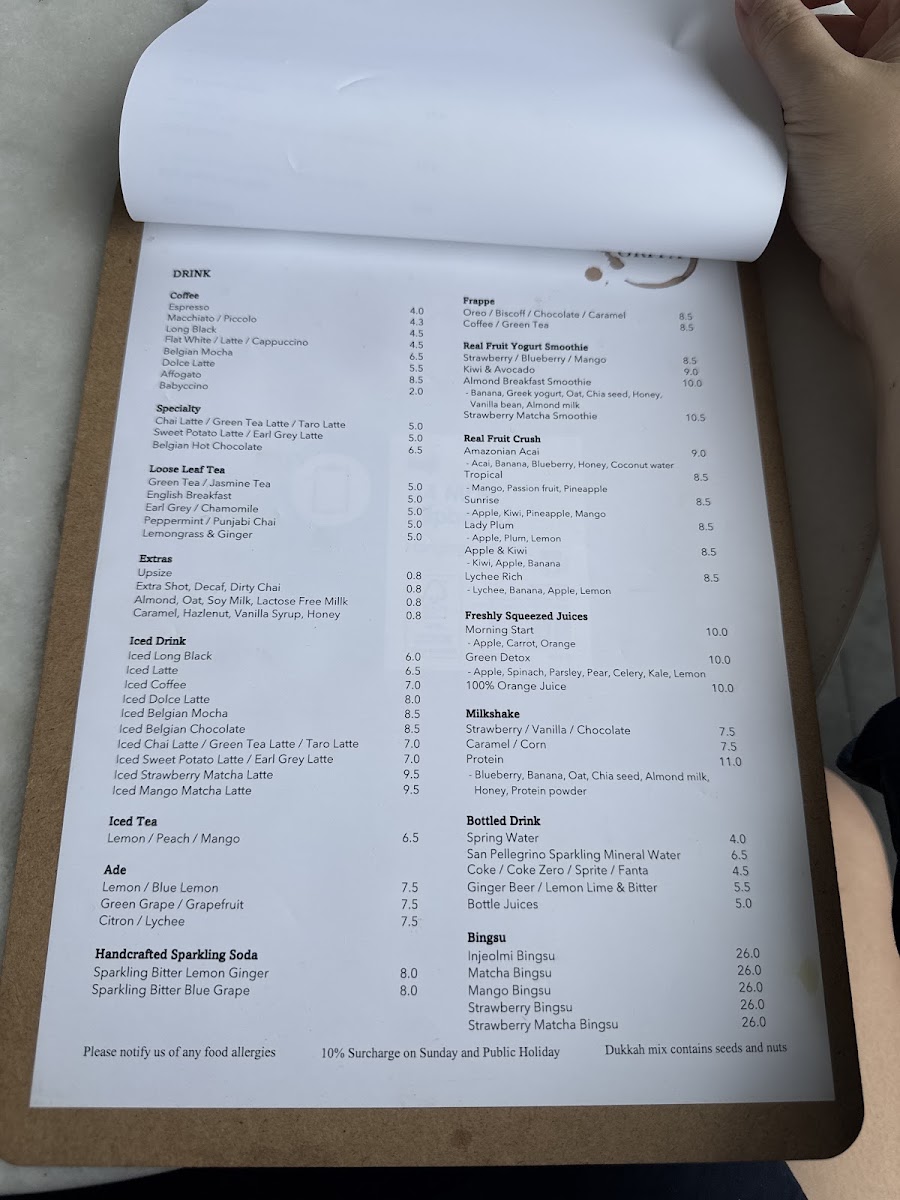 Cafe Grita menu board