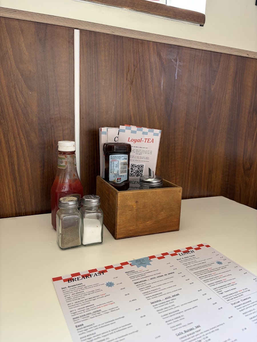 Rise and Dine Cafe menu board