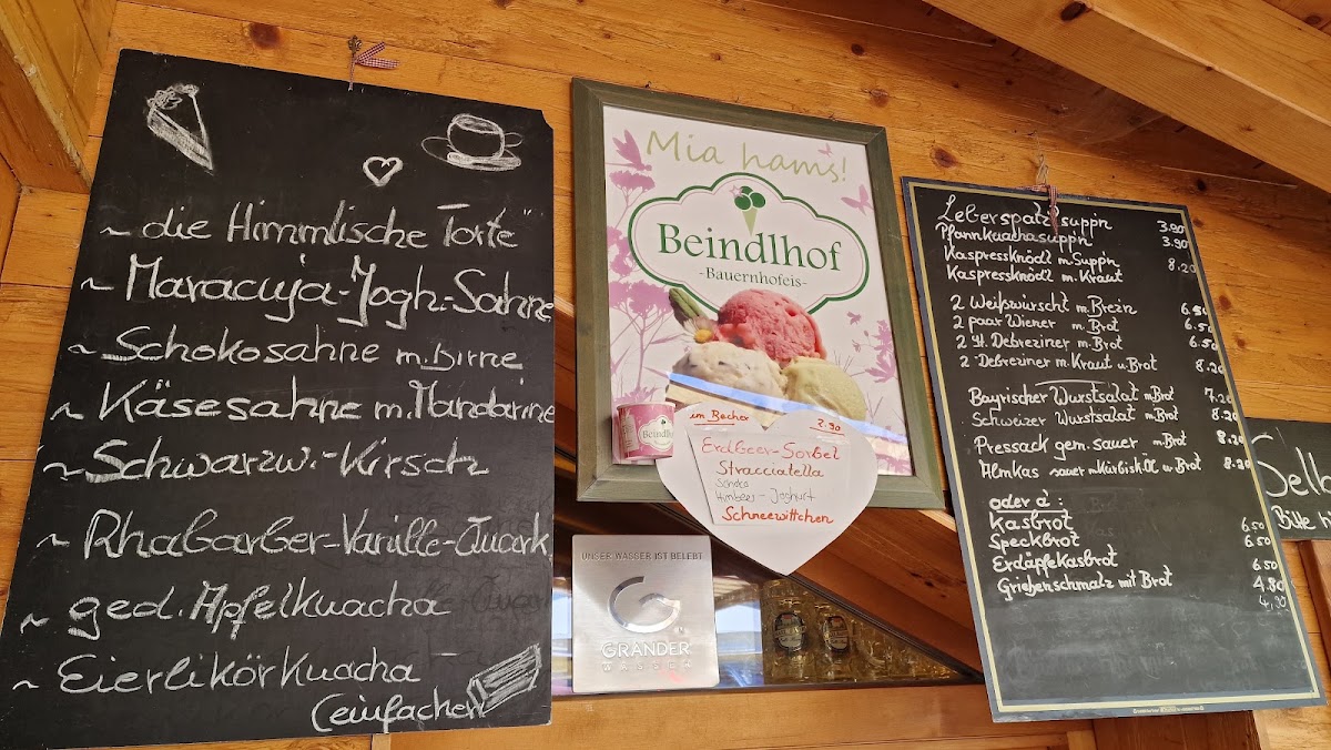 Mangfalltal-Alm menu board