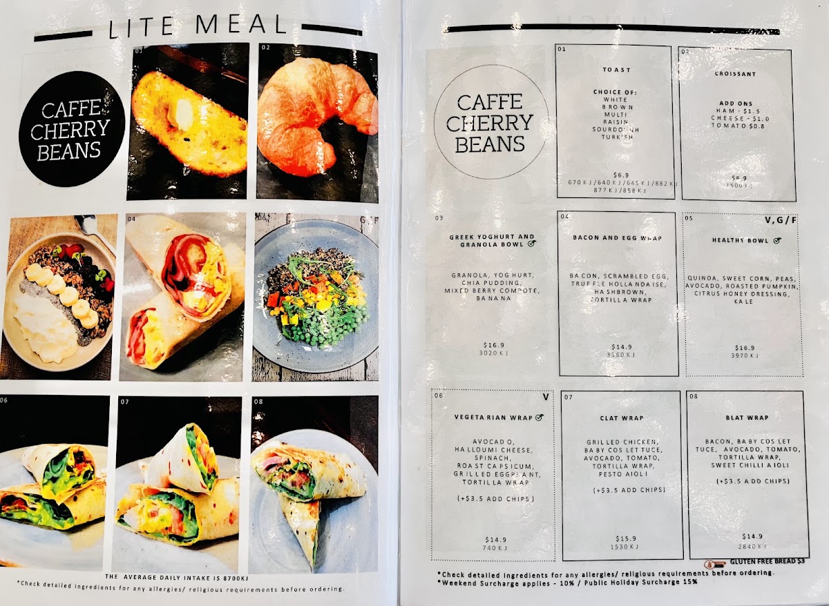 Caffe Cherry Beans - Civic menu board