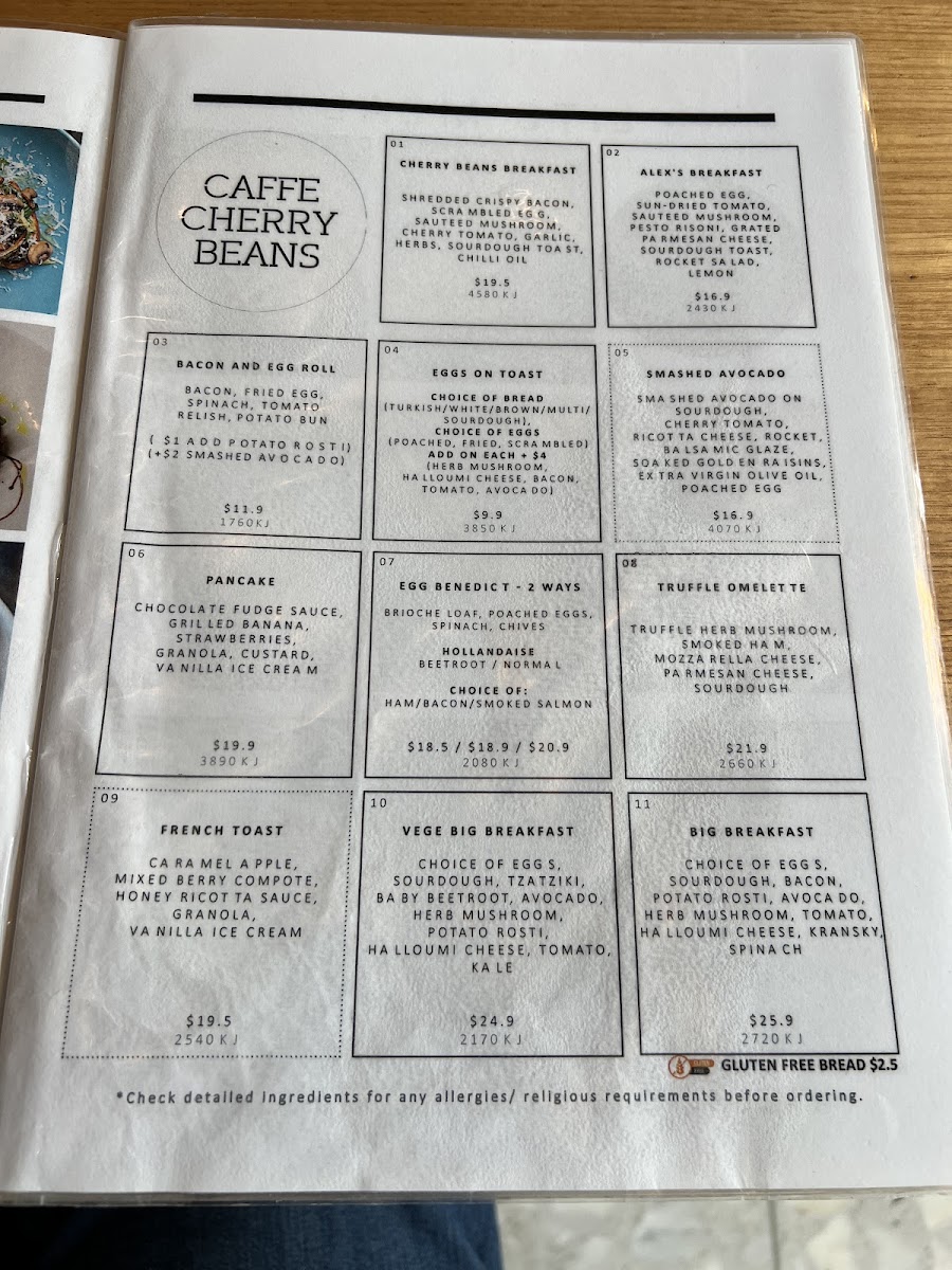 Caffe Cherry Beans - Civic menu board