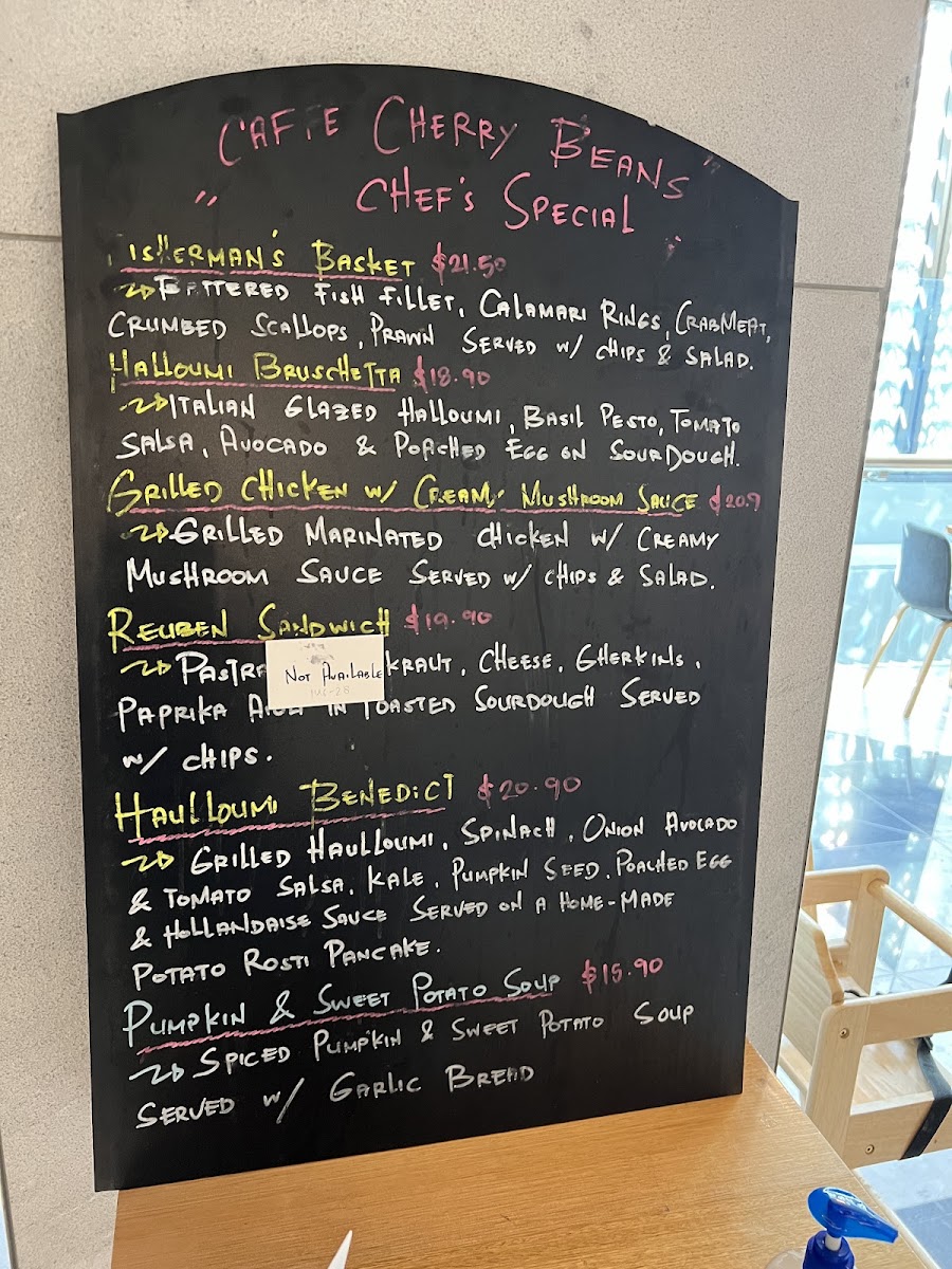 Caffe Cherry Beans - Civic menu board