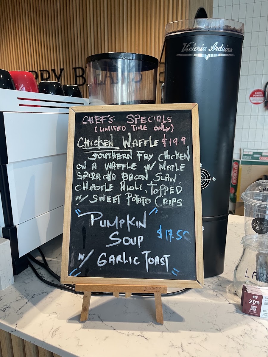 Caffe Cherry Beans - Civic menu board