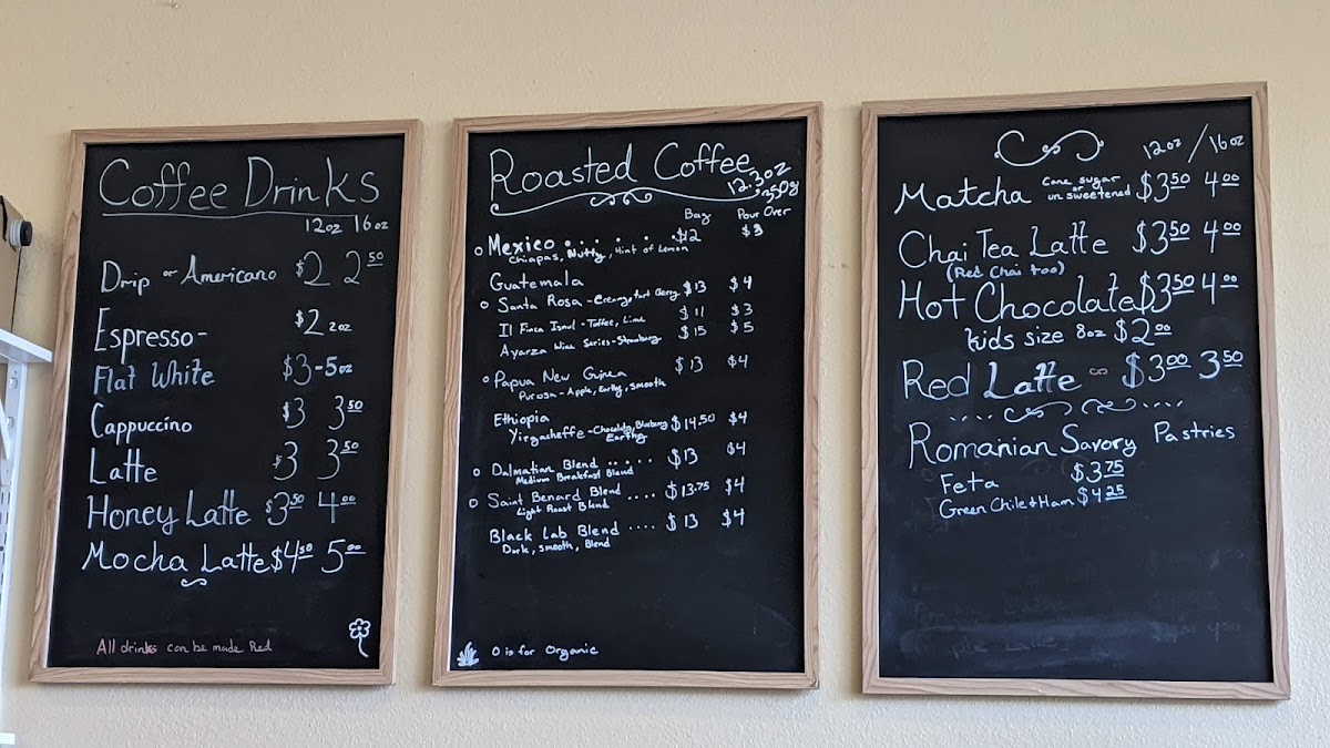 Oval Dogs Coffee menu board