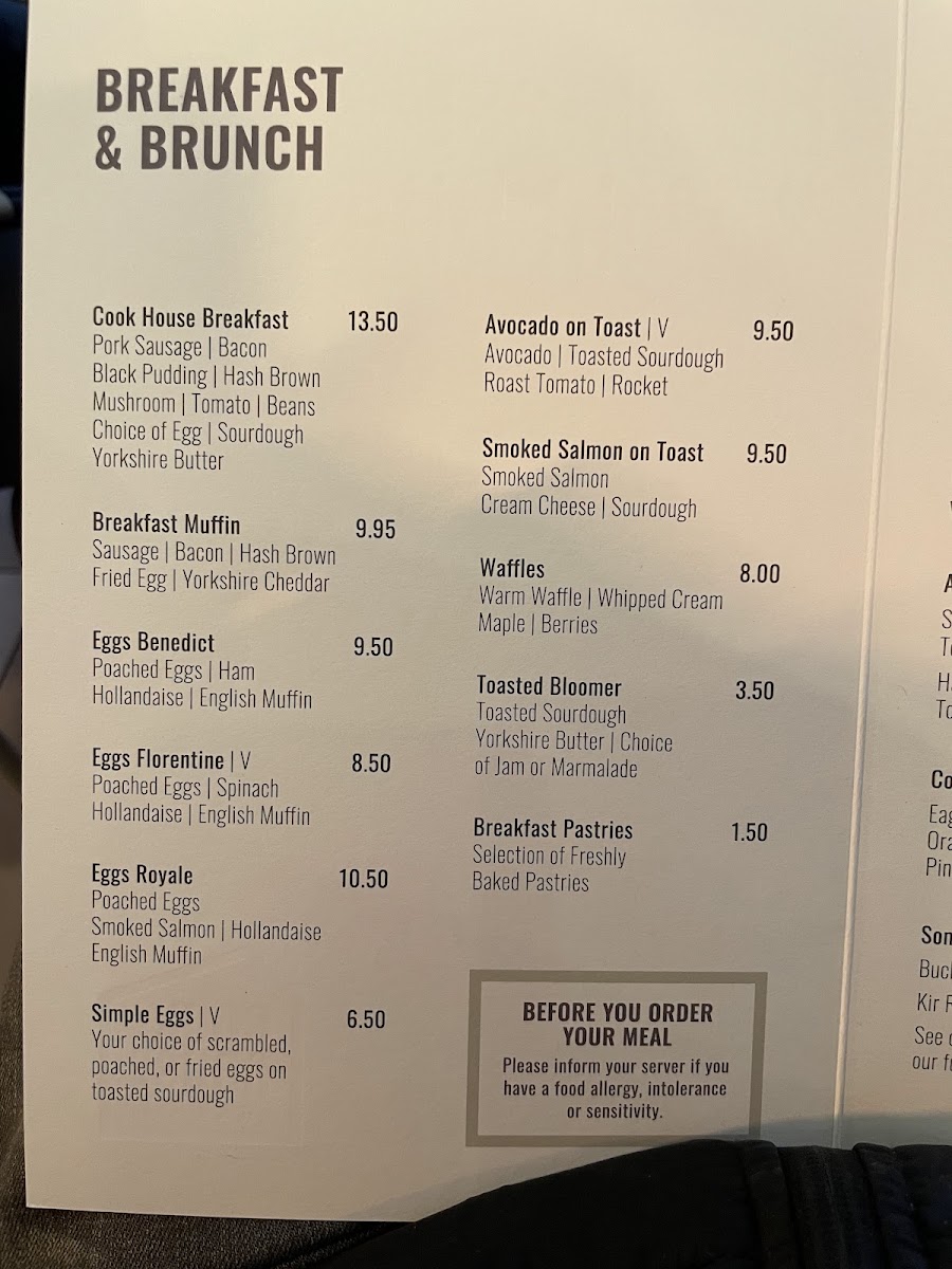 West Park Cafe menu board