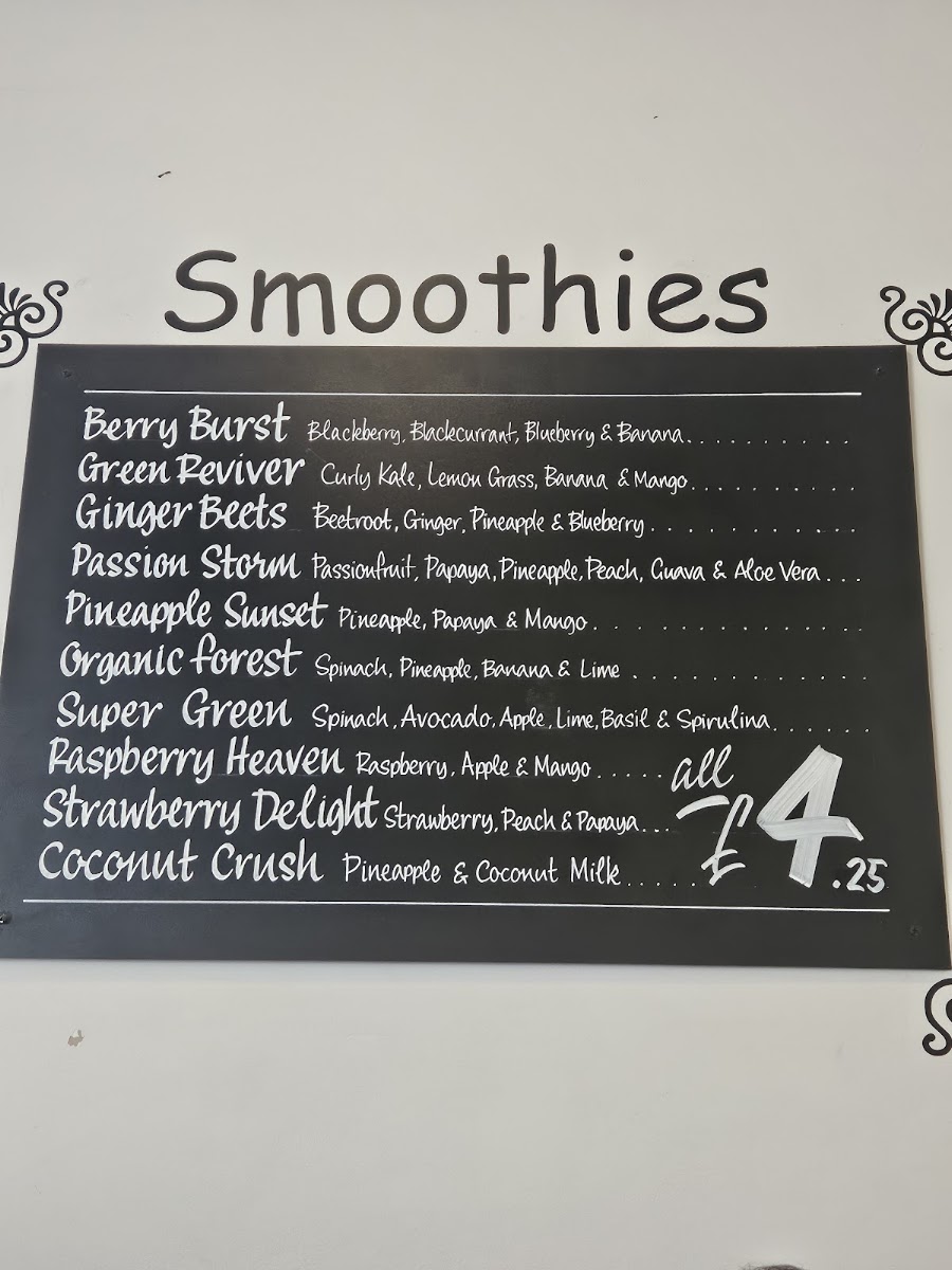 West Park Cafe menu board