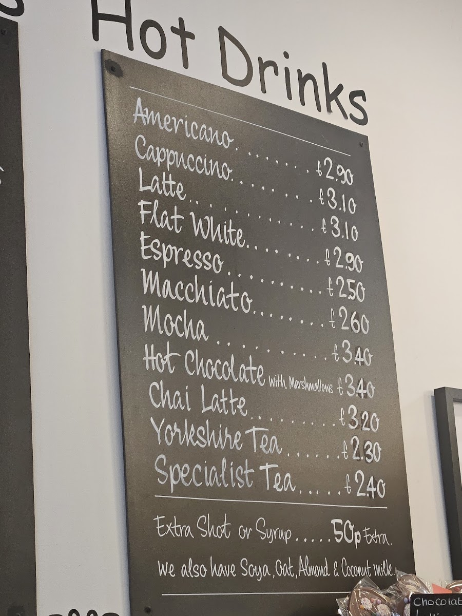 West Park Cafe menu board