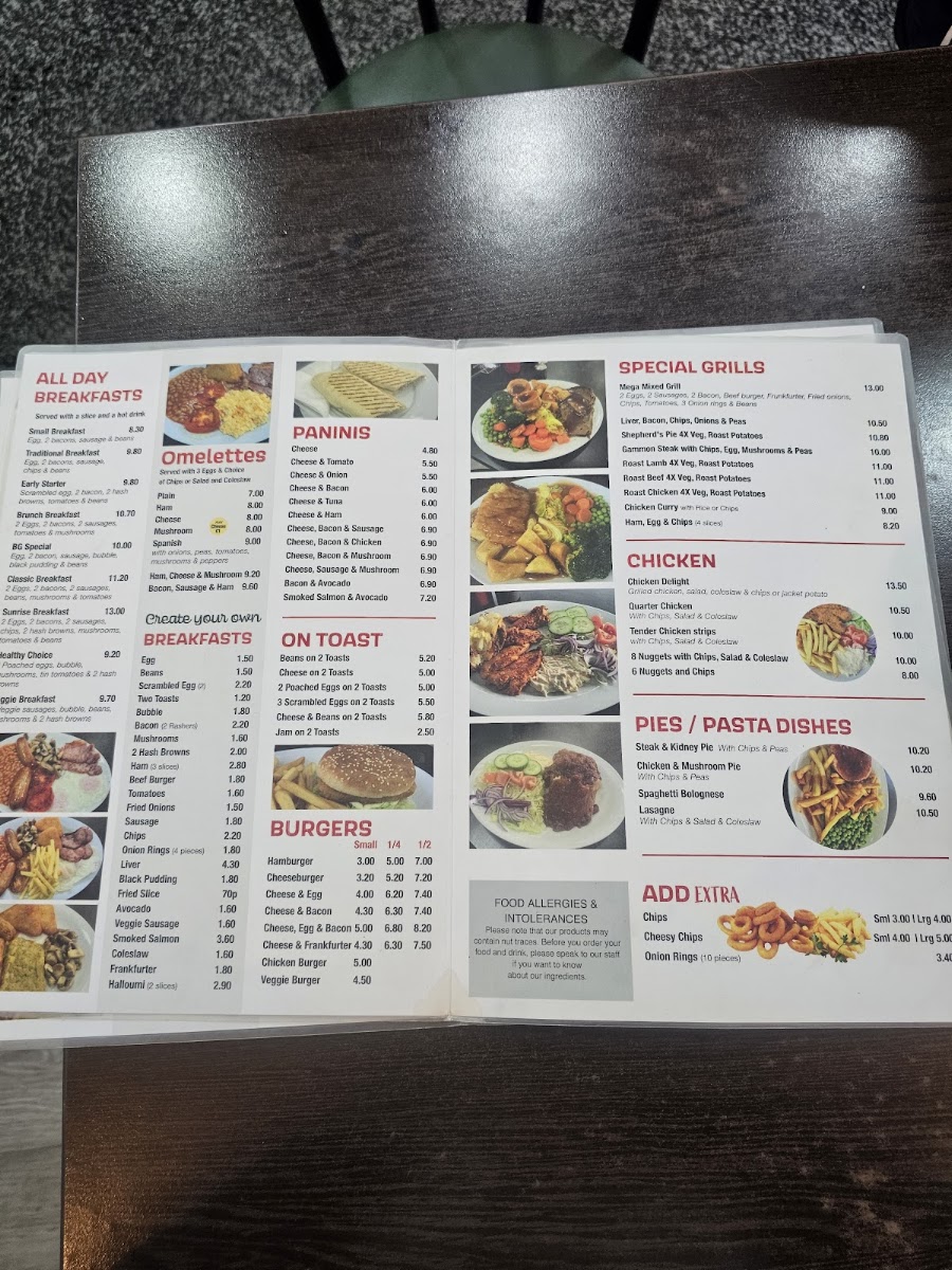 Borough Green Cafe menu board