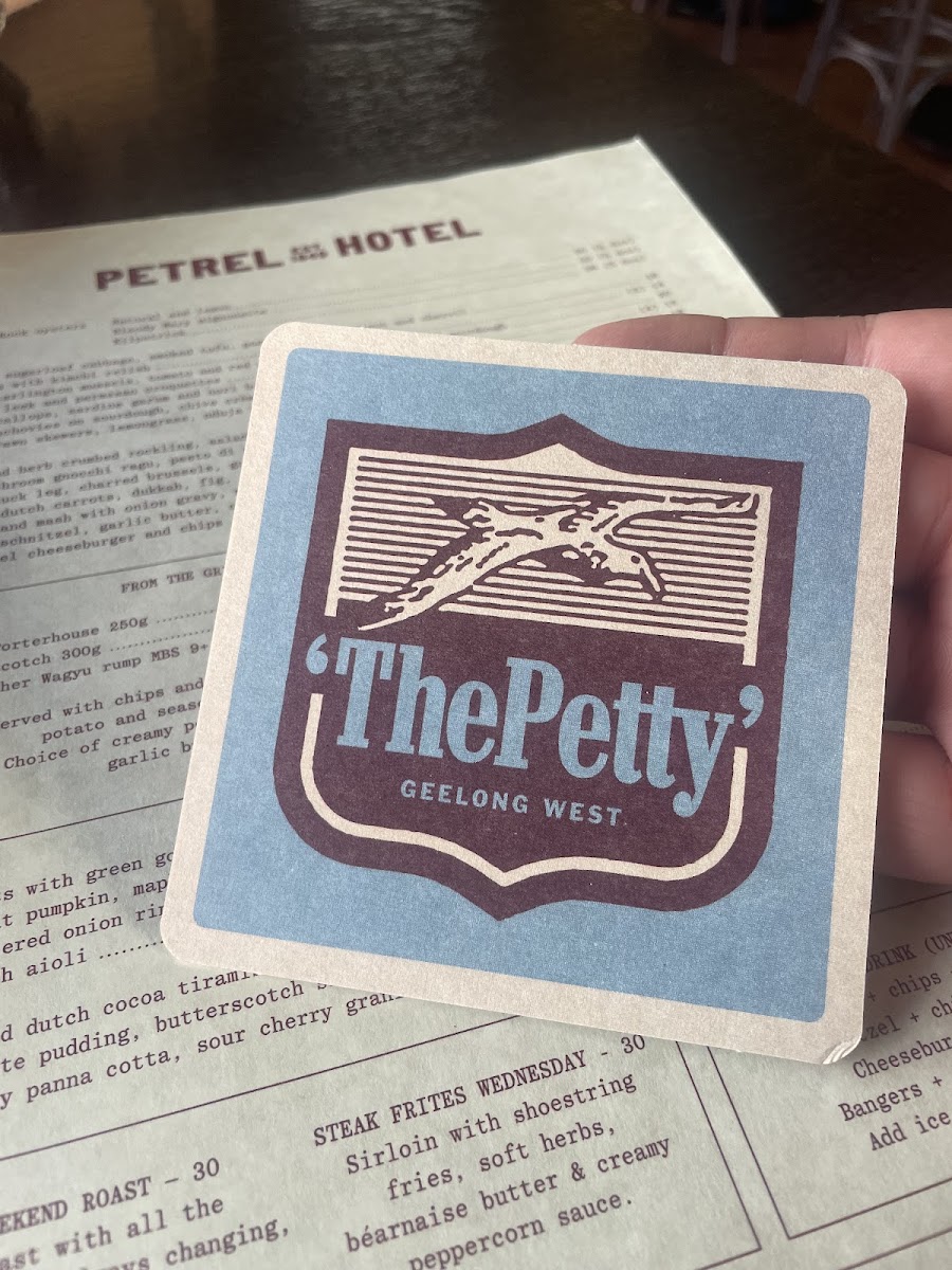 Petrel Hotel menu board